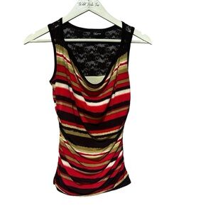 Iz Byer Y2K Vintage Gathered Sleeveless Top Lace Back XS